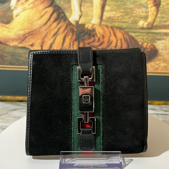 GUCCI SHERRY LINE SUEDE AND LEATHER WALLET - Picture 1 of 16